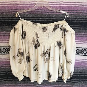 Off the shoulder flowery blouse